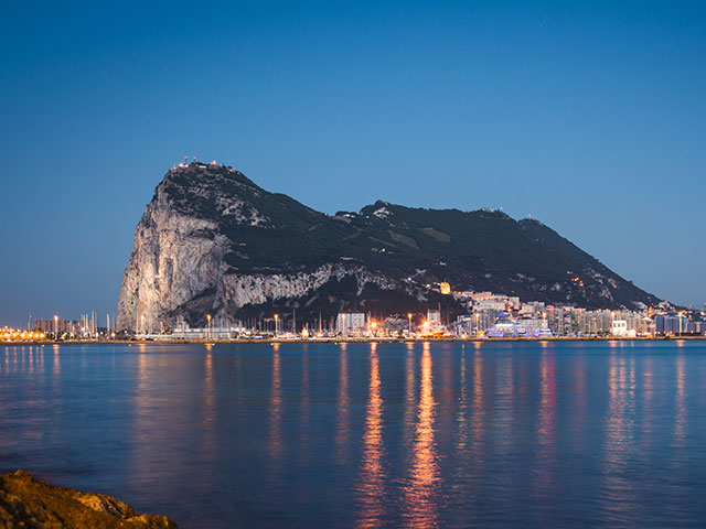 Evening view of the Rock of Gibraltar