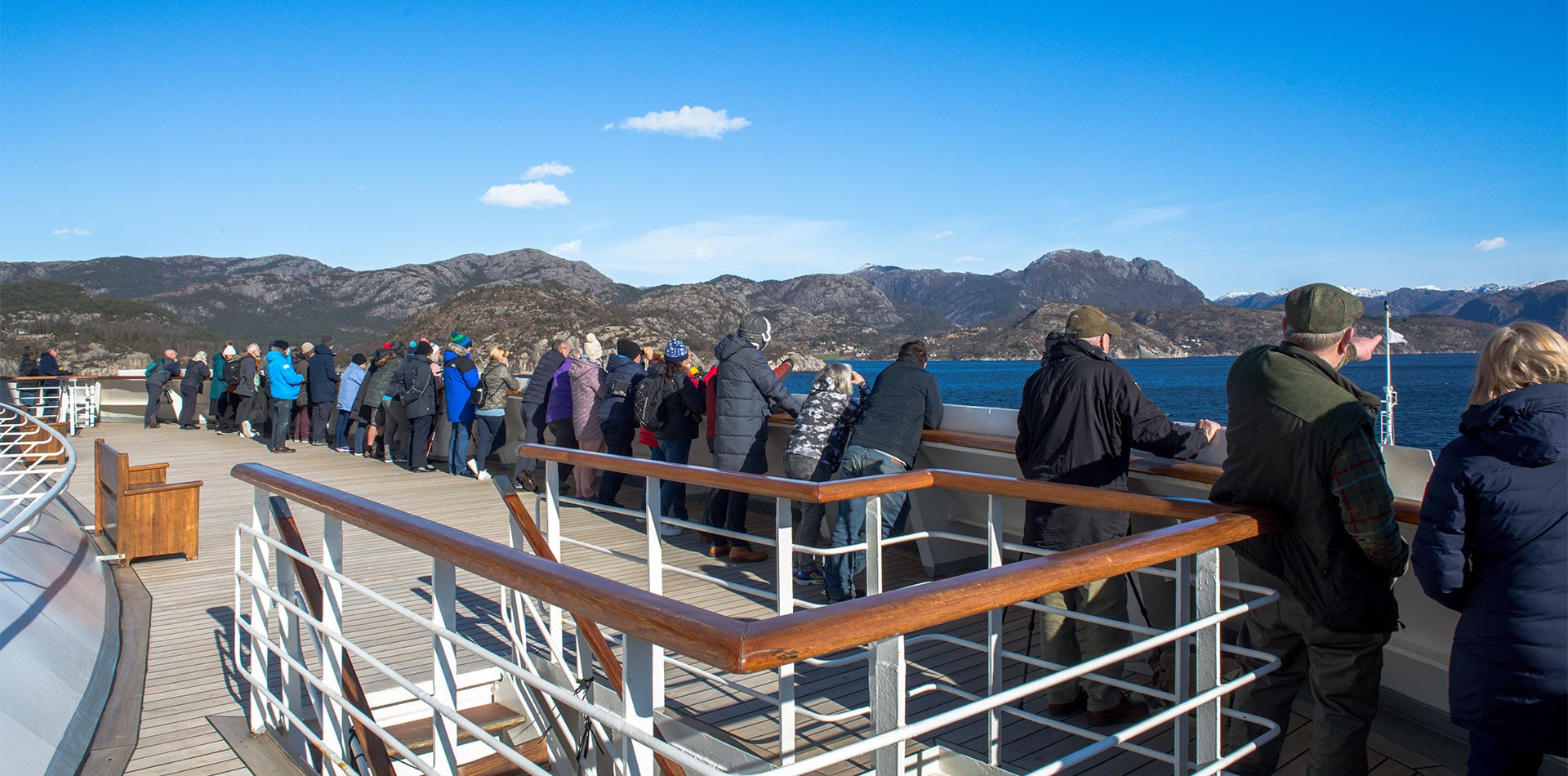 Guests cruising Lysefjord, Norway 
