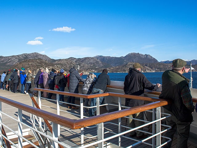 Guests cruising Lysefjord, Norway 