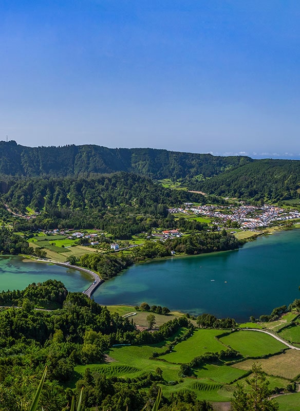 View of the Sete Cidades lakes, Azores