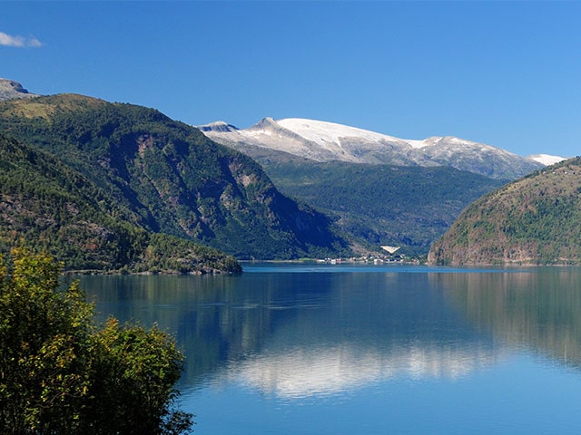 View on the Lustrafjord, Norway