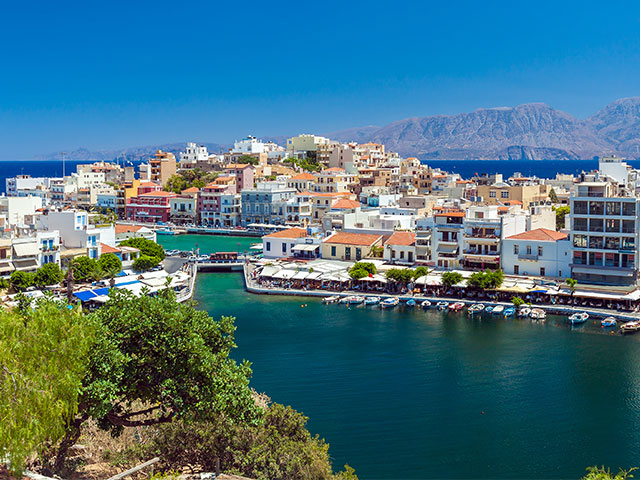 Agios Nikolaos City and Voulismeni Lake, Crete, Greece