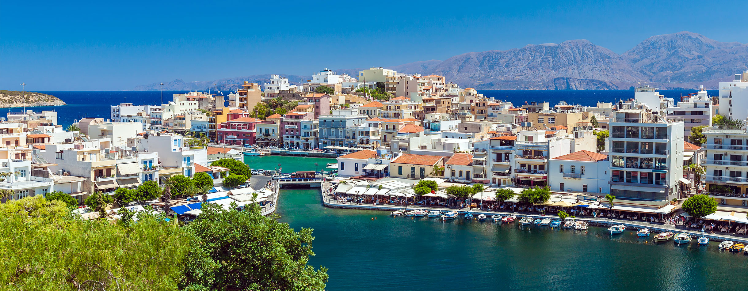 Agios Nikolaos City and Voulismeni Lake, Crete, Greece