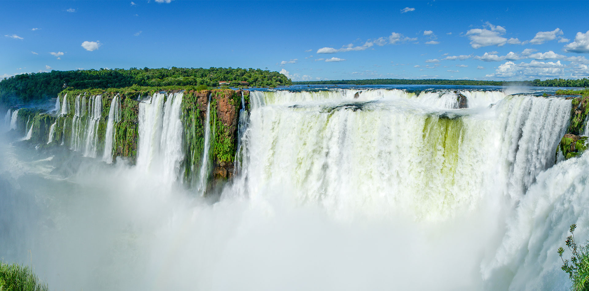 A tropical view of Iguazu Falls in National Park in Brazil