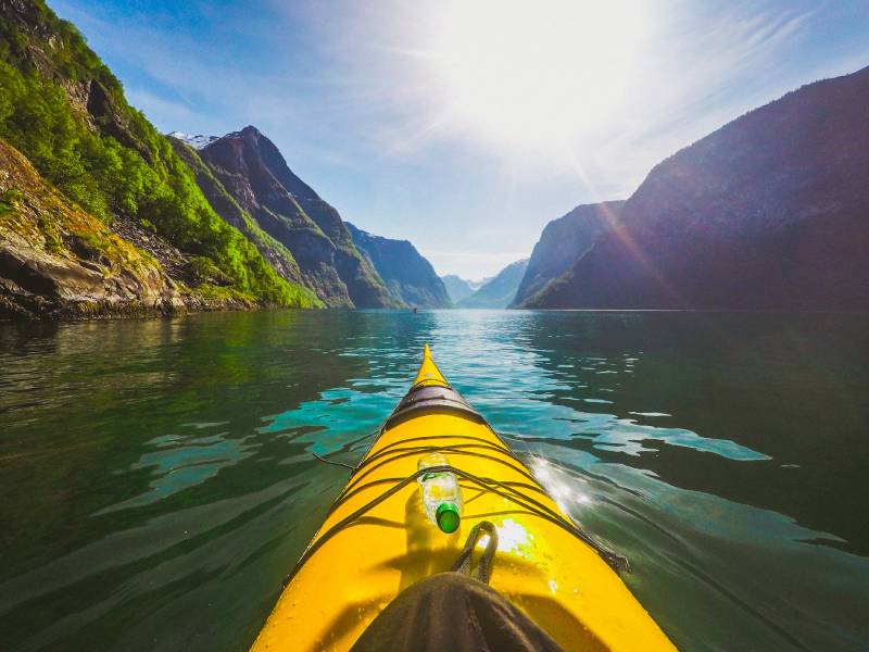 Kayaking on the Norwegian fjords 