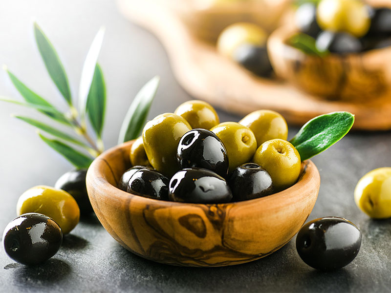 Greek olives in  bowl
