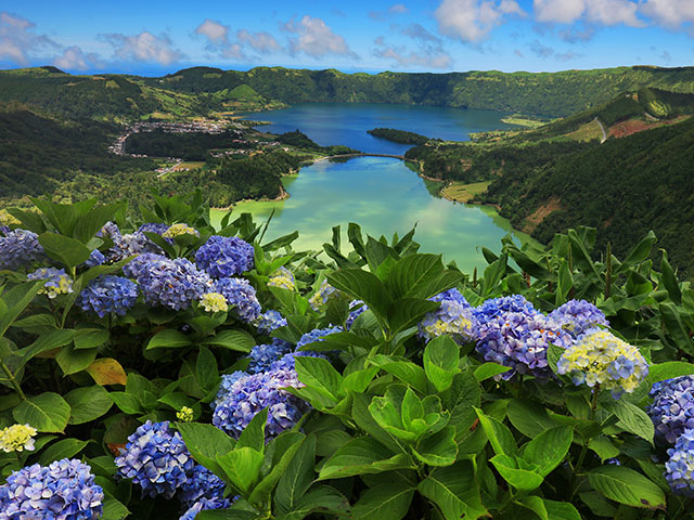 Sete Cidades landscape, Sao Miguel Island, Azores, Europe