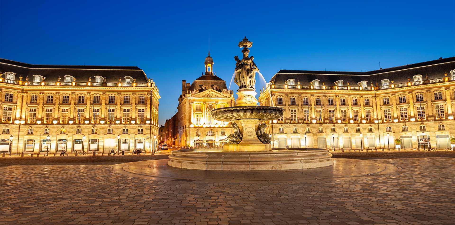 Place de Bourse at night, Bordeaux, France
