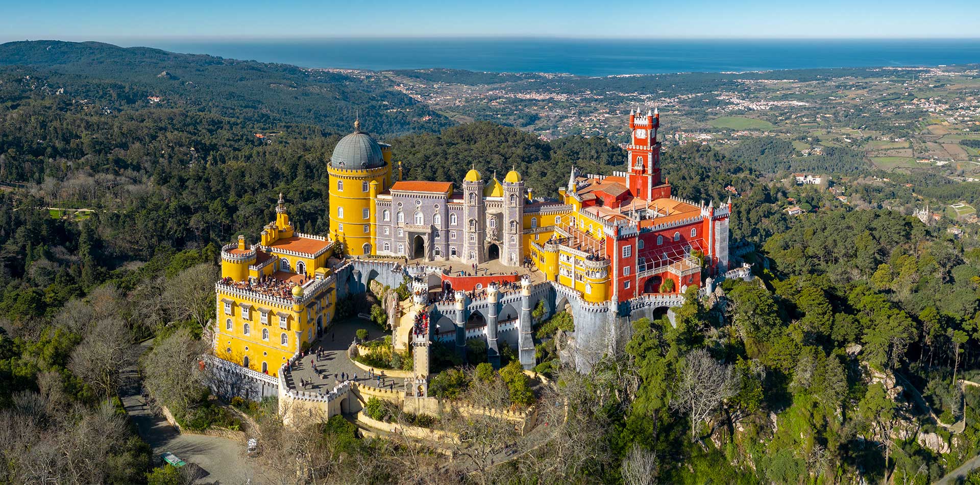 Pena Palace in the Sintra hills, Lisbon, Portugal