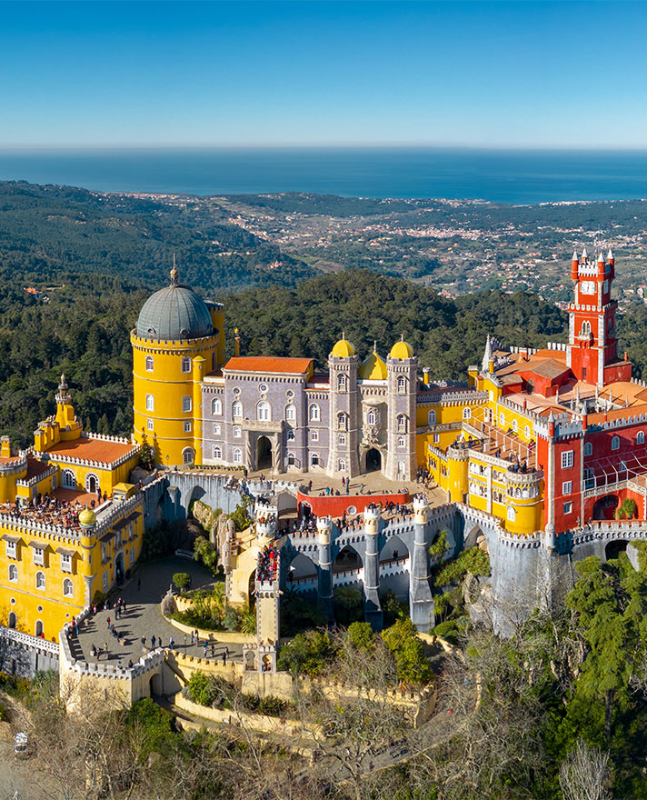 Pena Palace in the Sintra hills, Lisbon, Portugal