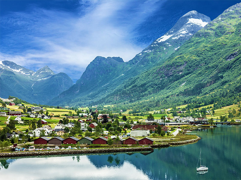 Mountain village of Olden, Norway