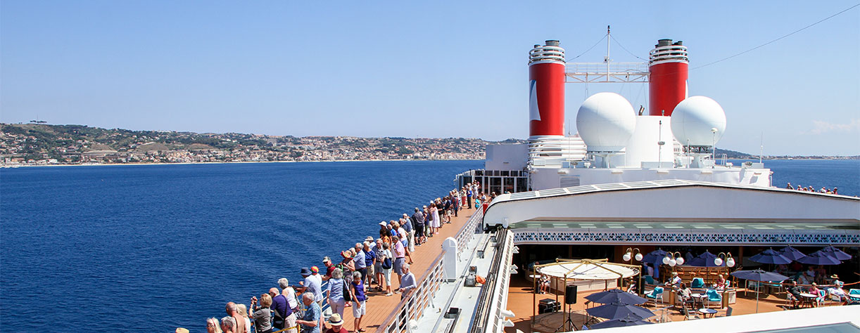 Cruising the strait of Messina, Italy