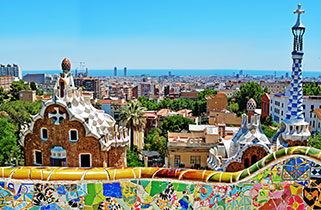Park Guell in Barcelona, Spain