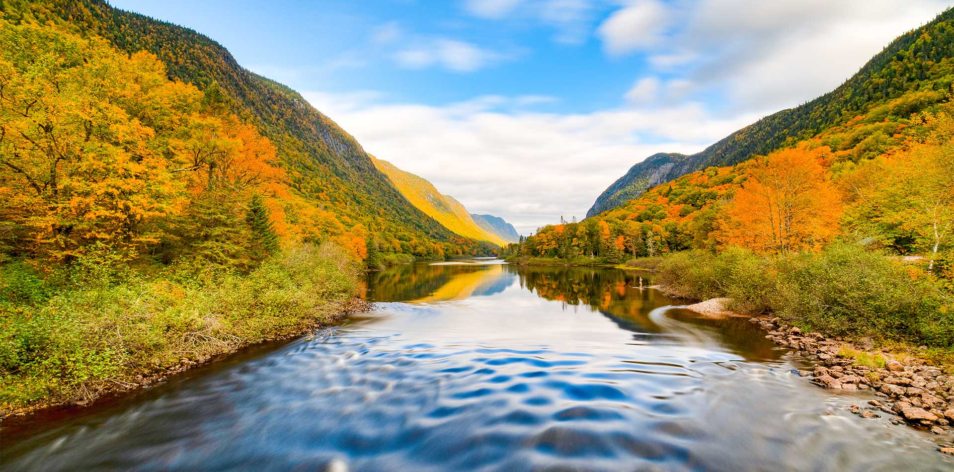 Jacques-Cartier national park in autumn as seen on a cruise to Canada