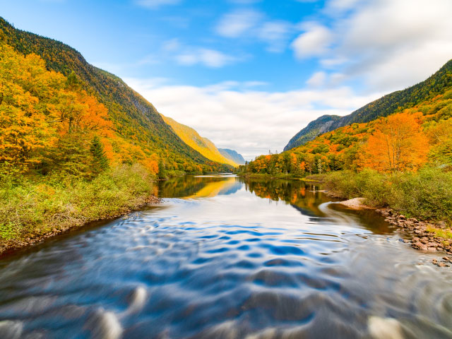 Jacques-Cartier national park in the fall, as seen on a cruise to Canada