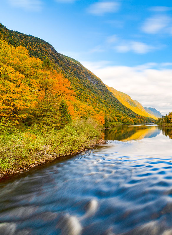 Jacques-Cartier national park in the fall, as seen on a cruise to Canada