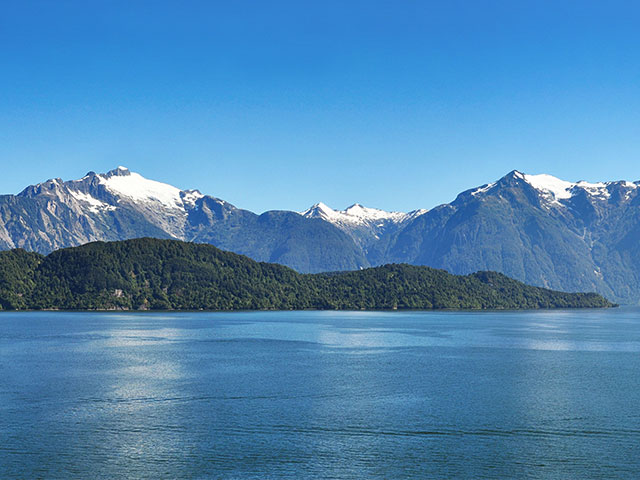 Chilean fjords: Aysen fjord and Puerto Chacabuco surrounding area, Patagonia, Chile, South America.