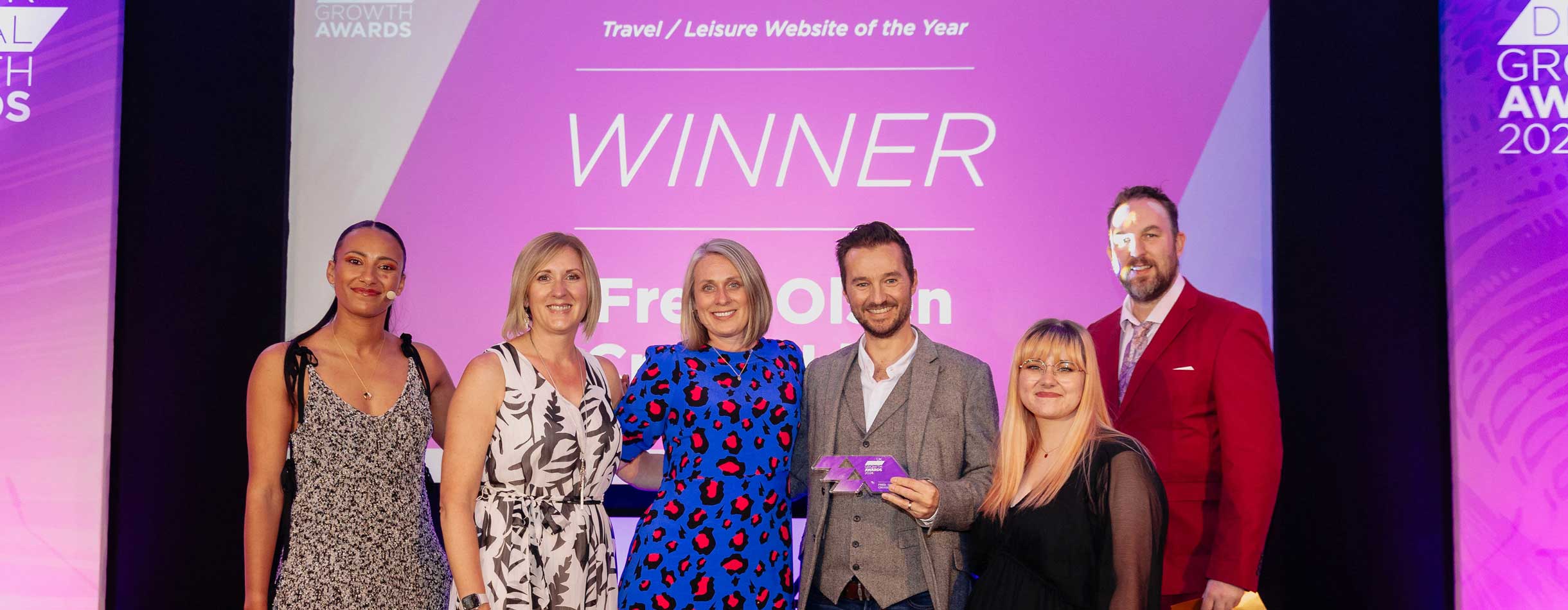 Fred. Olsen Digital Team receiving the Award for Best Travel Website of the Year
