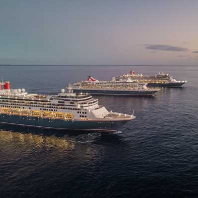 Bolette, Borealis and Balmoral at sea