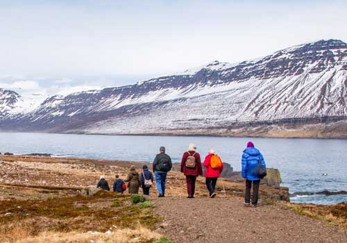 Guests out on an excursion to a cooler cruise destination 