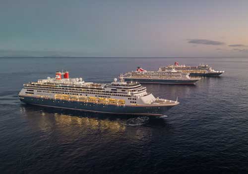 Bolette, Borealis and Balmoral sailing at dusk