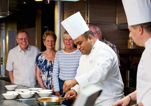 Chef giving regional cooking demonstration