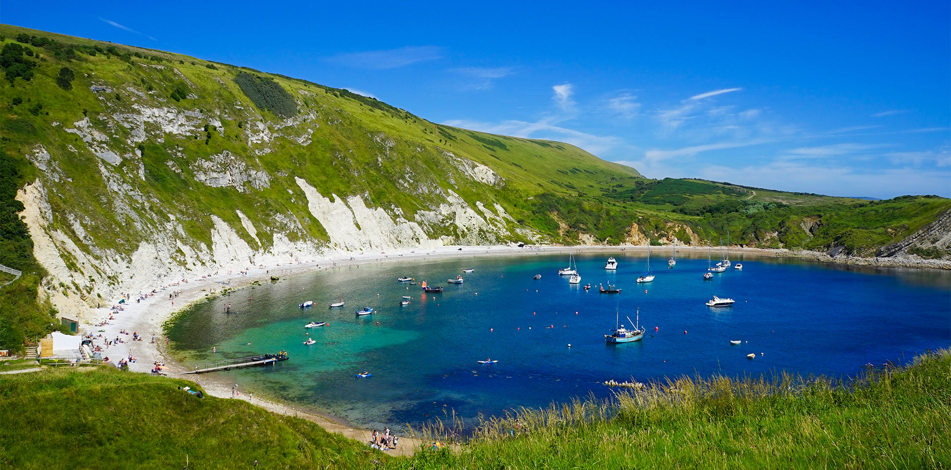 Lulworth Cove and Jurrassic Coast in Dorset, UK