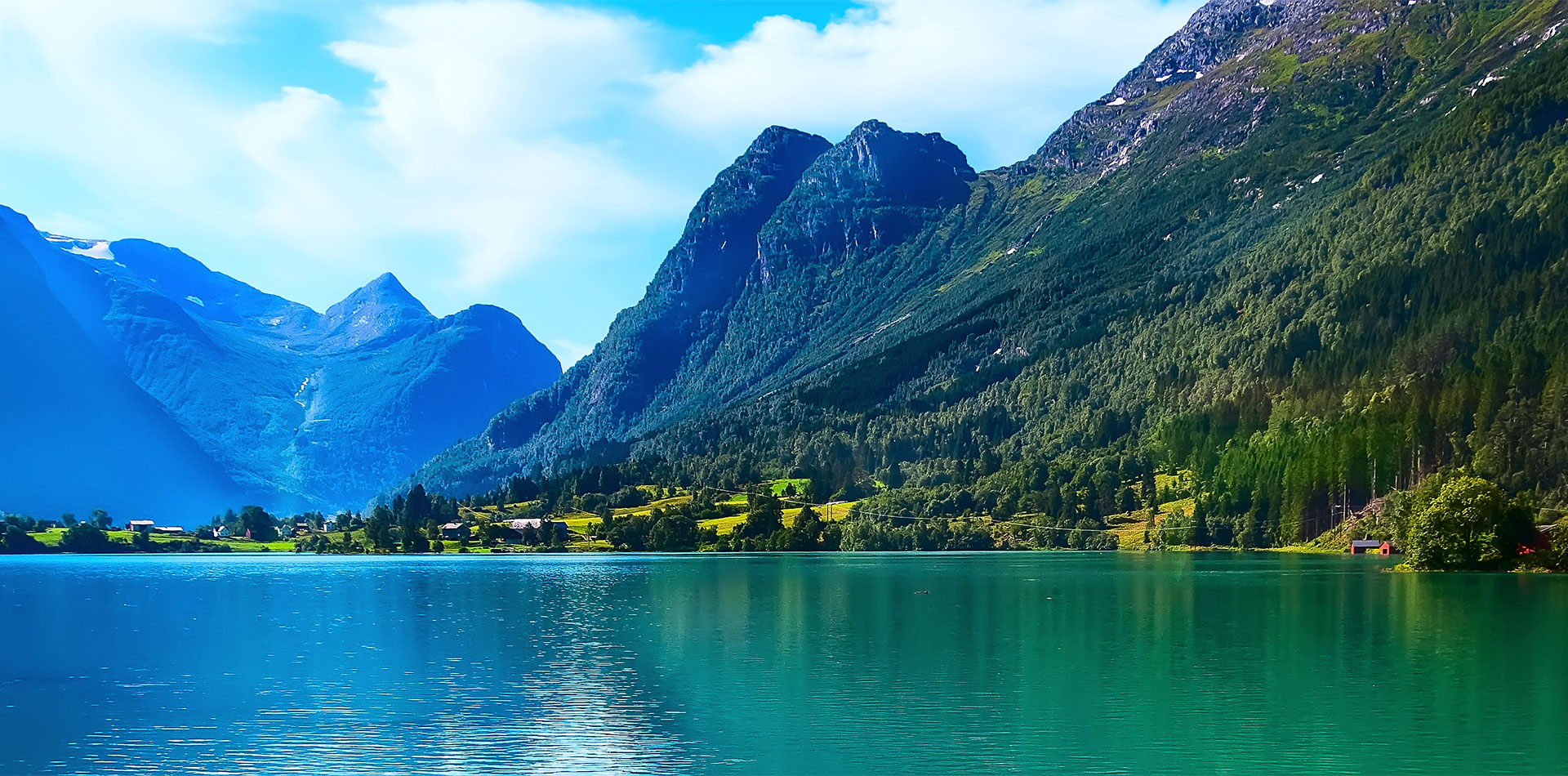 Beautiful views from Olden, mountains, Fjords of Norway