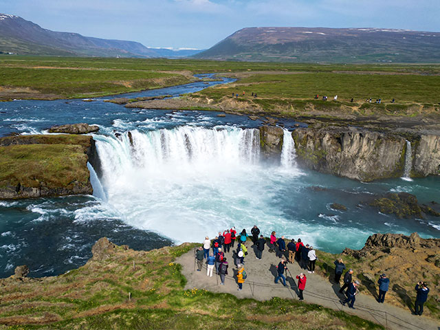 Stunning Views of Godafoss waterfall in Iceland