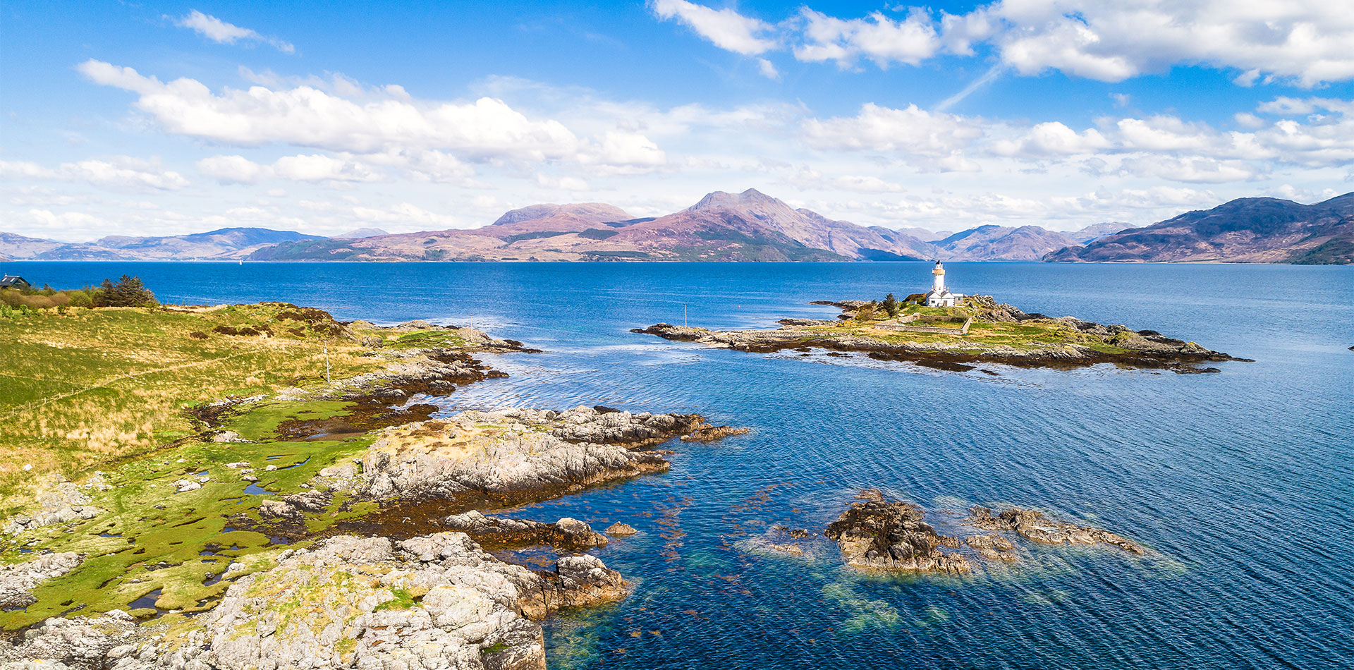 Ornsay Lighthouse in the Loch Hourn, Scotland