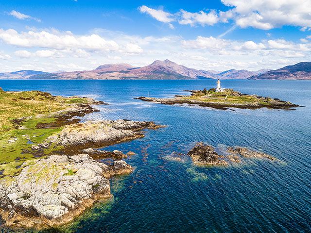 Ornsay Lighthouse in the Loch Hourn, Scotland