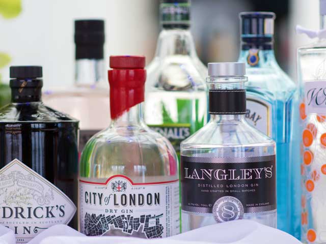 Various bottles of alcohol sold in Duty Free