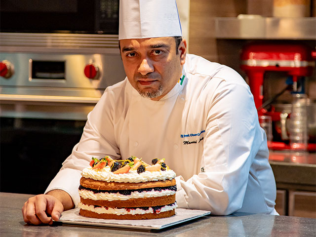 Executive Chef Manish with cake
