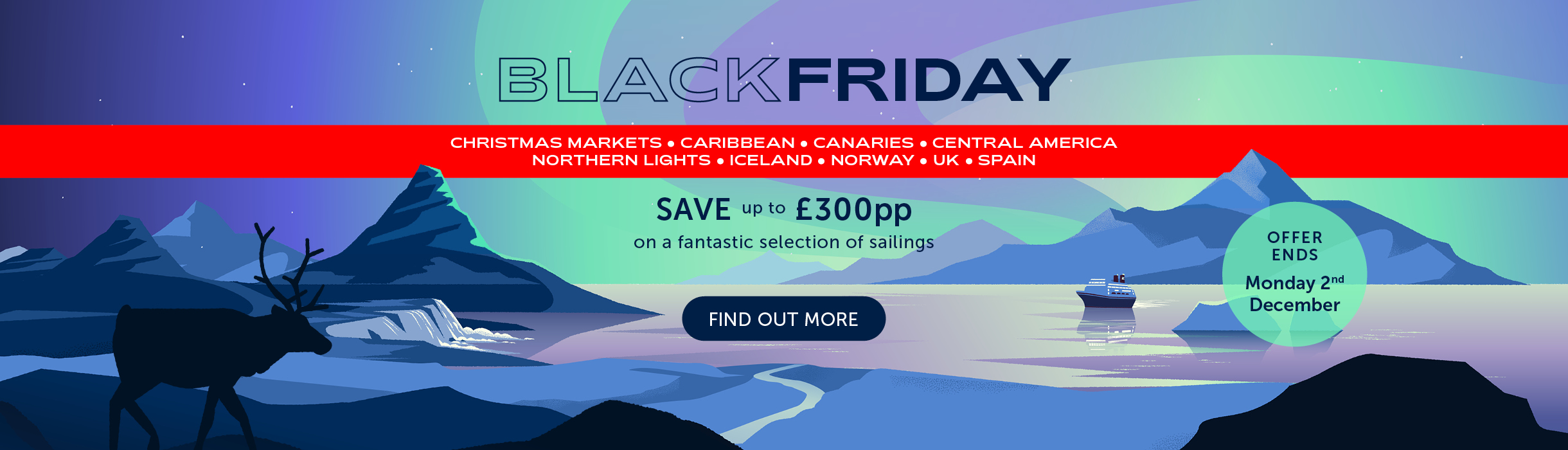 Cruise to the Northern Lights with Fred. Olsen Cruises Black Friday deals