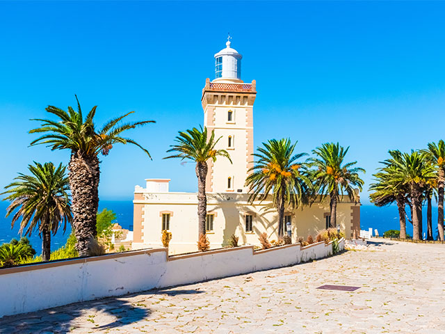 Beautiful Lighthouse of Cape Spartel close to Tangier city, Morocco 