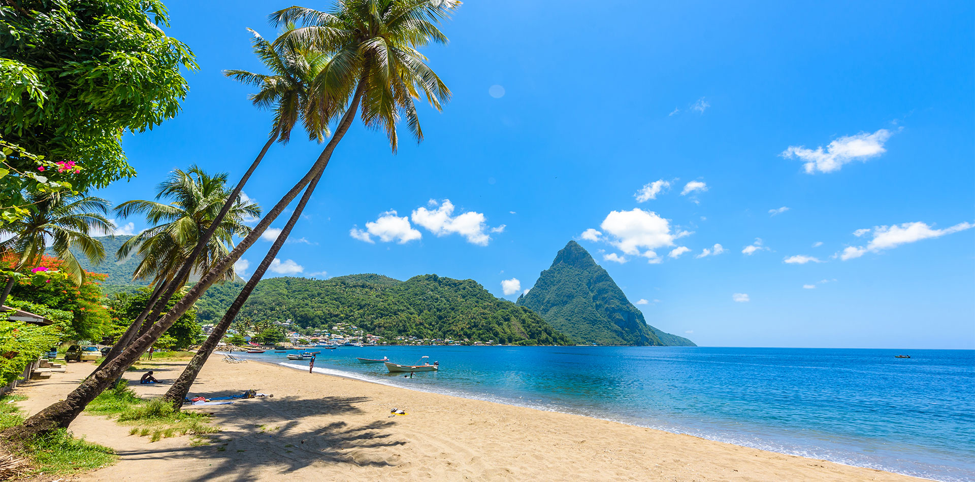 Caribbean beach in Pitons, Castries, St Lucia