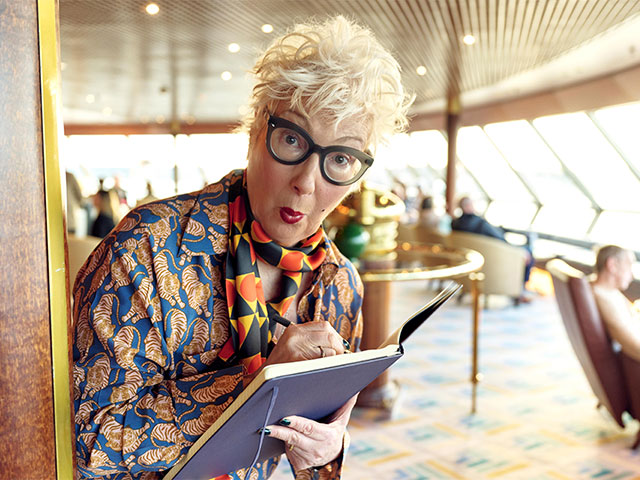 Jenny Eclair in the Observatory on board Bolette