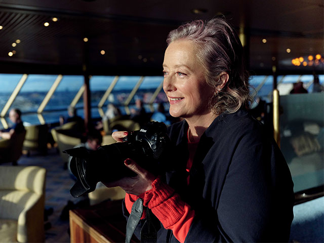 Scarlet Page with camera on board Bolette