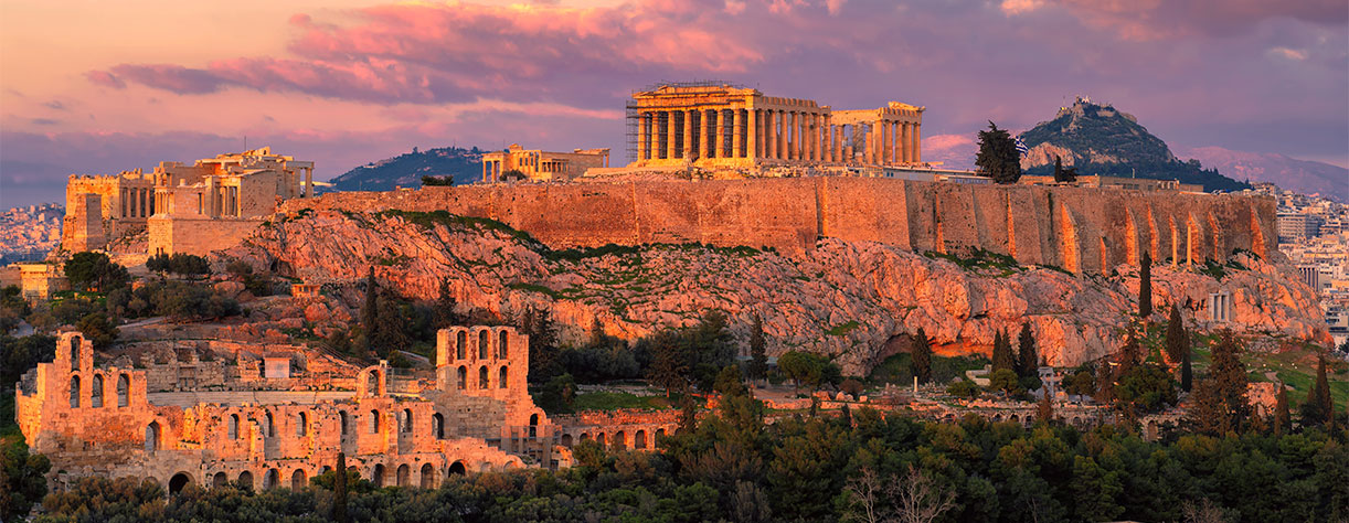 The Acropolis with the city of Athens in the background