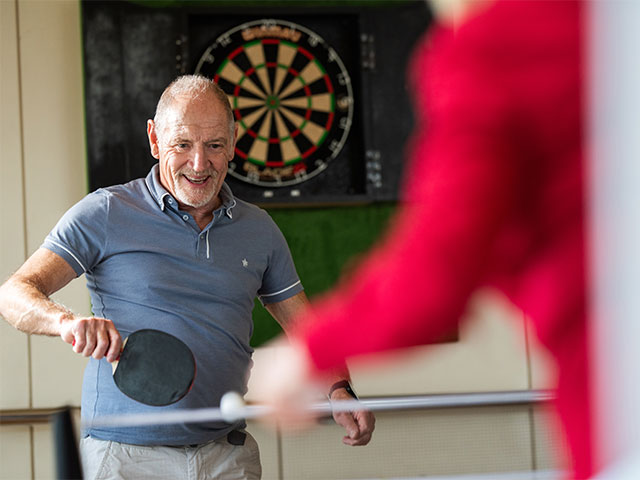 Guest playing table tennis, Bolette
