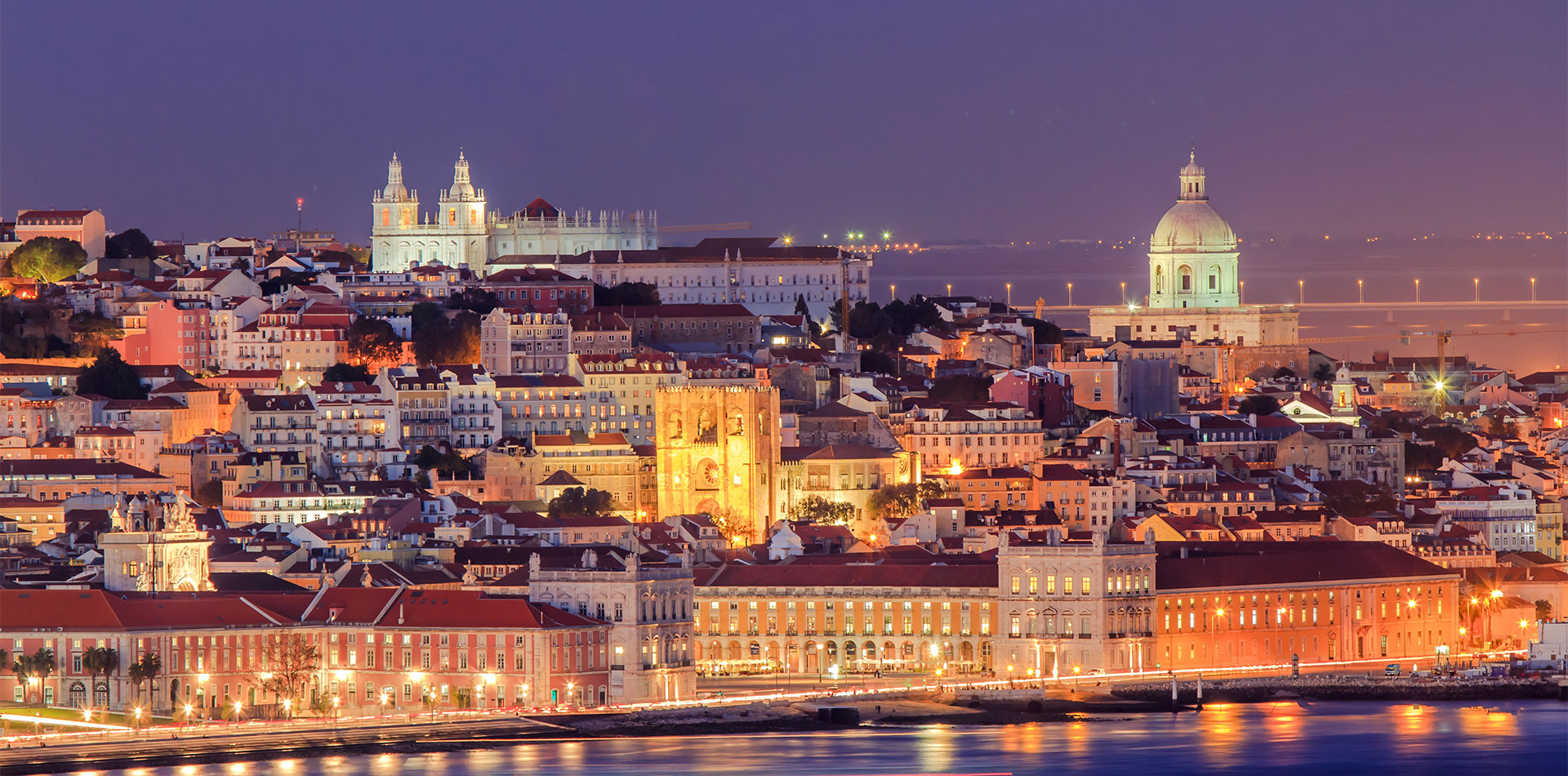 Evening views of Lisbon, Portugal