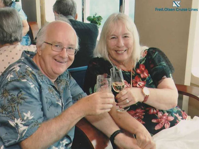 Mr and Mrs Anderson on board Fred. Olsen's Boudicca in 2019