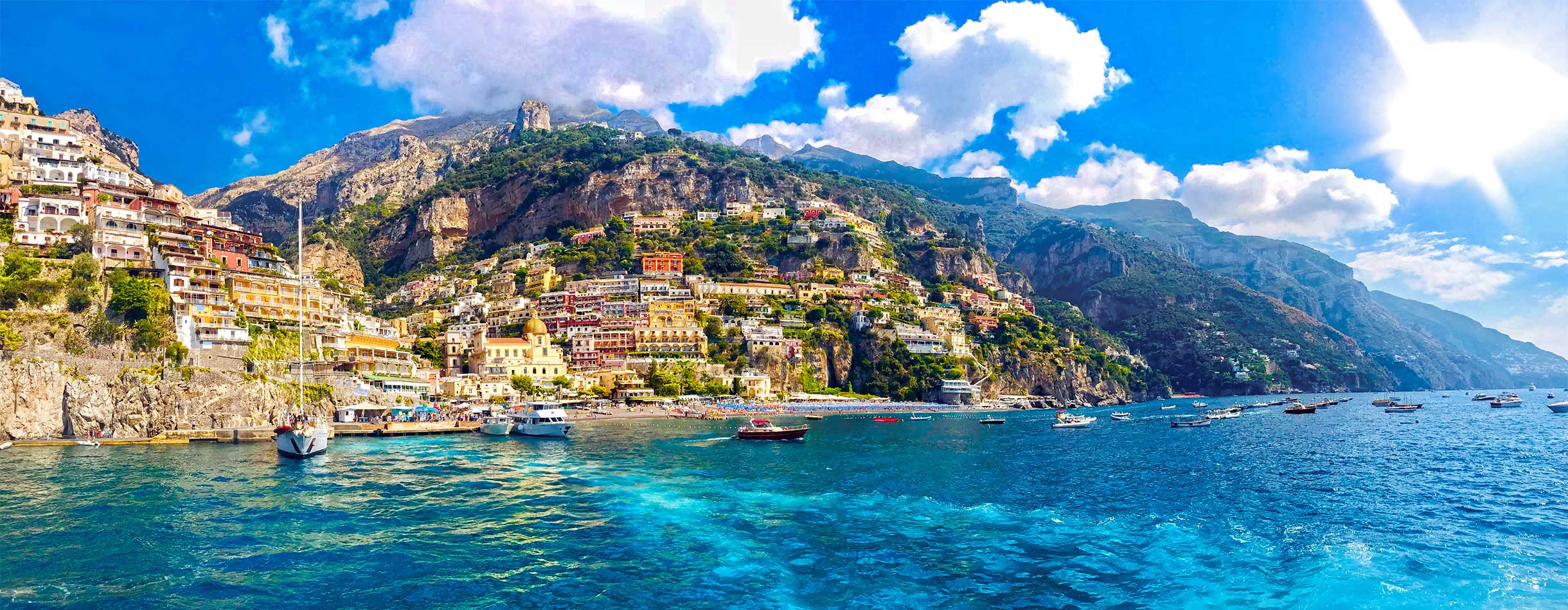 Colourful houses of the Amalfi coast, Italy