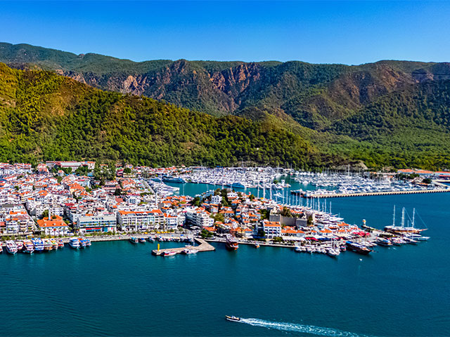Beautiful views of Marmaris marina, Turkey