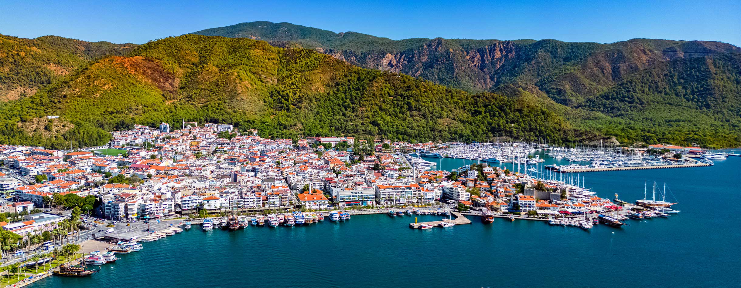 Beautiful views of Marmaris marina, Turkey