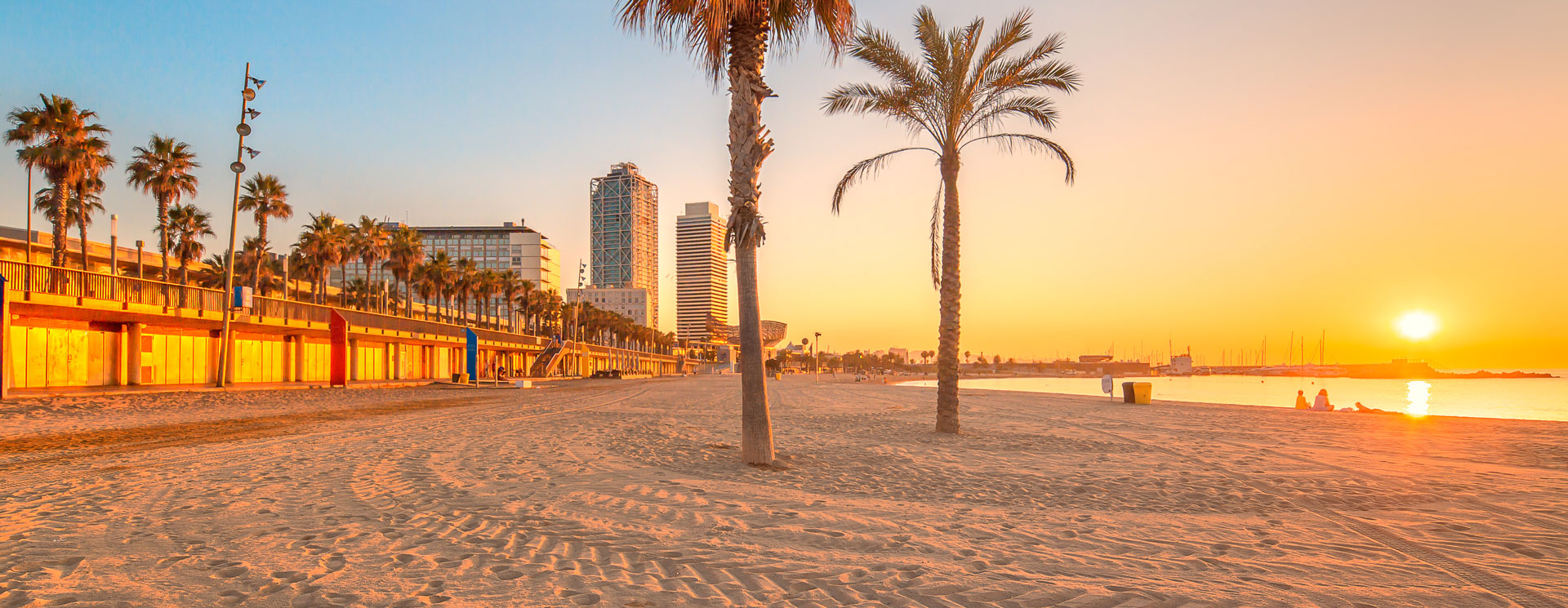 Barceloneta Beach at sunset