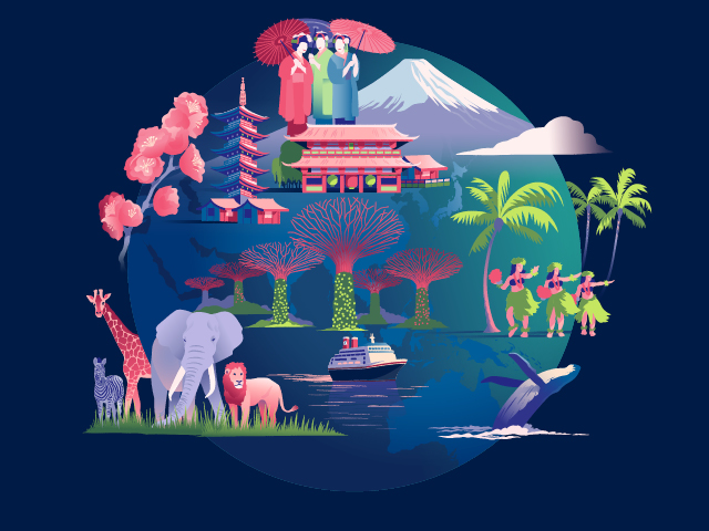 Fred. Olsen Cruises World cruise graphics Fred. Olsen Cruises World cruise graphics