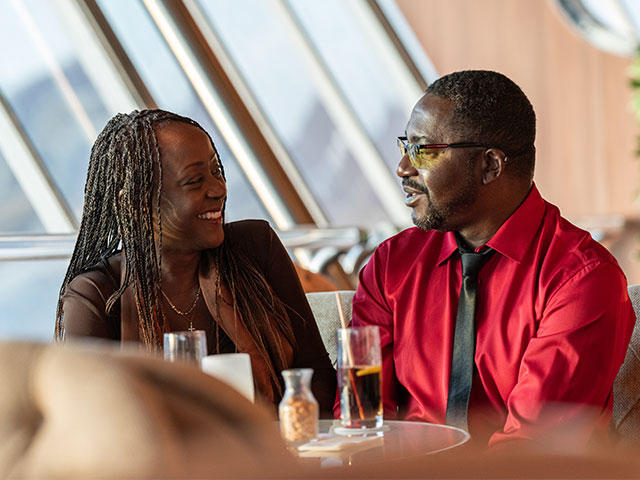 Guests having drinks in the Observatory, Balmoral