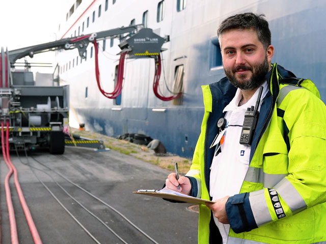 Bolette connected to shore power in Aarhus, Denmark