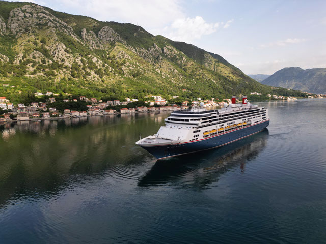 Borealis sailing out of Kotor